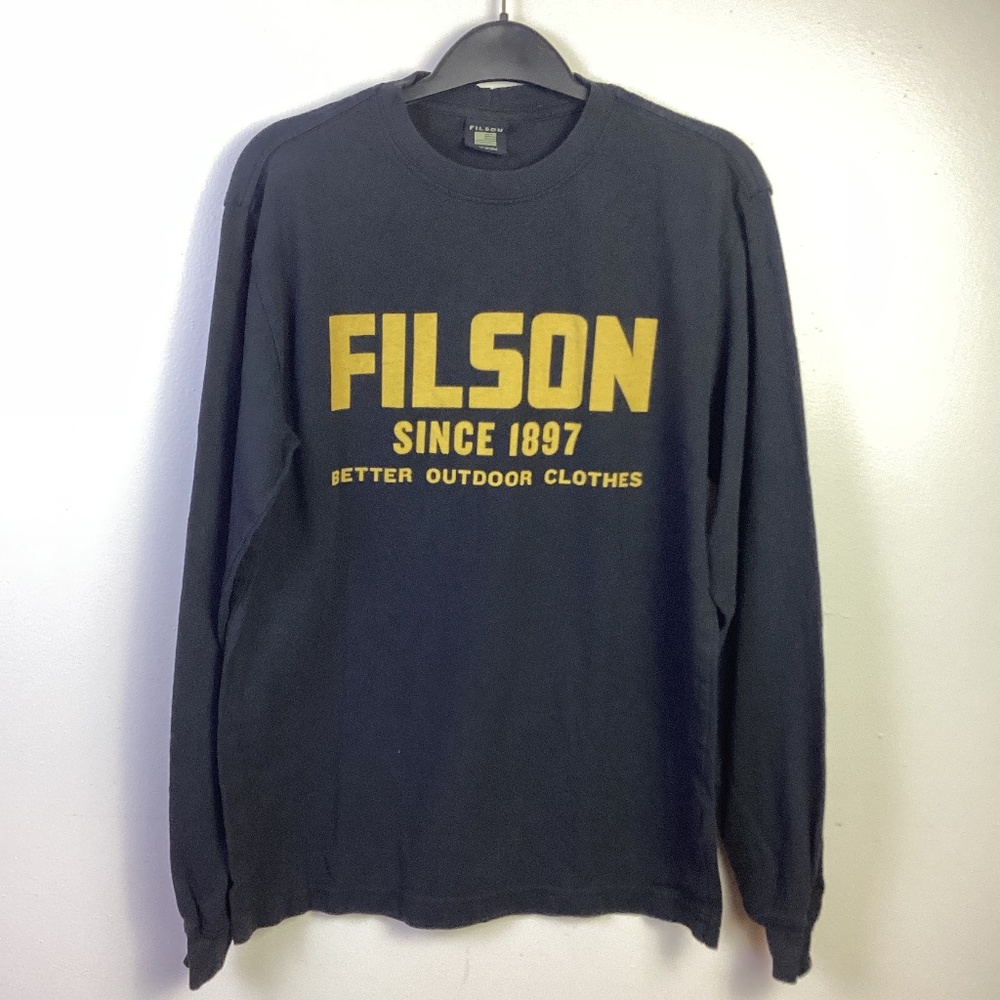 Filson Black Logo  Long Sleeve Men’s T Shirt XS
